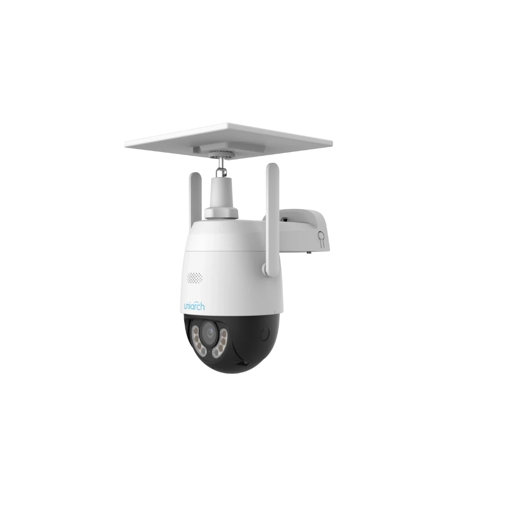 Cámara PT IP Solar 4G 3MP Audio Bidireccional Doble Luz 30m IP66 Uho-P2G-M3F4D-LA Uniarch
